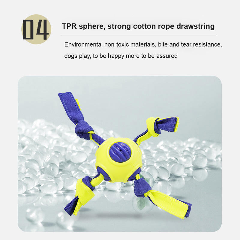 Interactive Dog Tug Toy for Teeth-Cleansing Chews