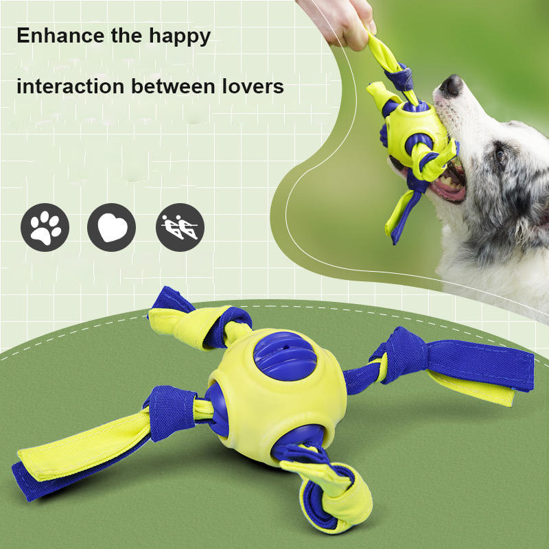 Interactive Dog Tug Toy for Teeth-Cleansing Chews