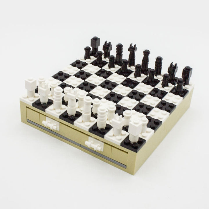 Folding Travel Chess Set with Built-In Storage Drawers