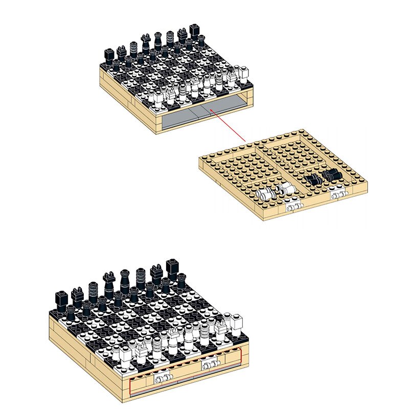 Folding Travel Chess Set with Built-In Storage Drawers