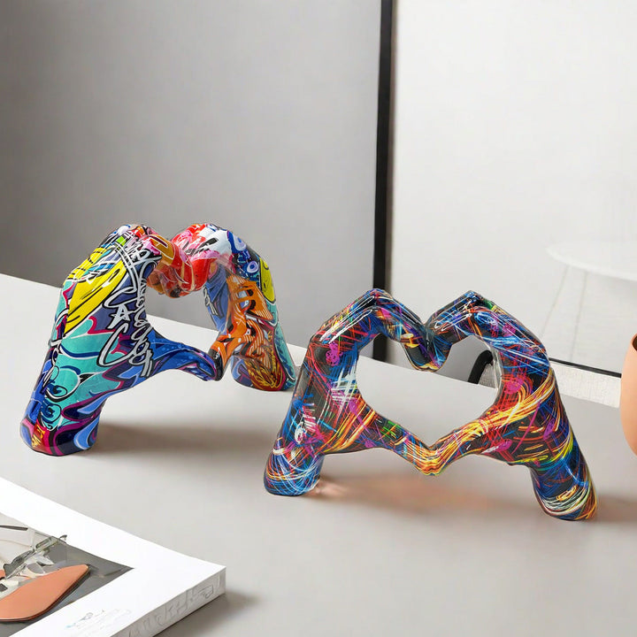 Graffiti Heart Sculpture for Colorful Room Decor Accent