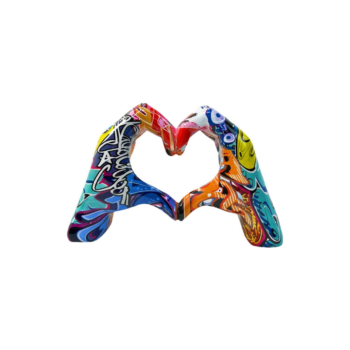Graffiti Heart Sculpture for Colorful Room Decor Accent