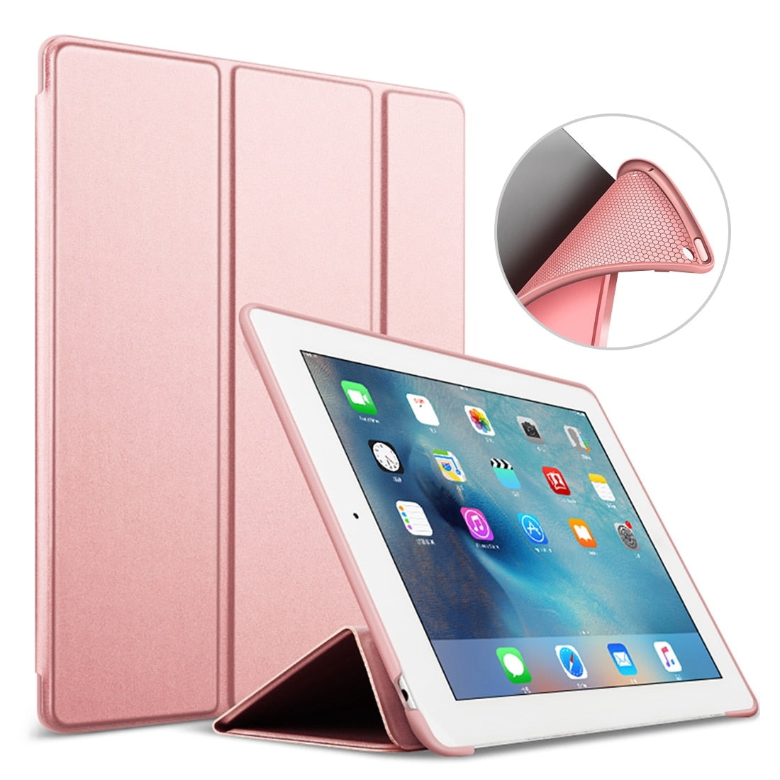 iPad 9.7 Case Slim Rose Gold with Stand & Auto Sleep