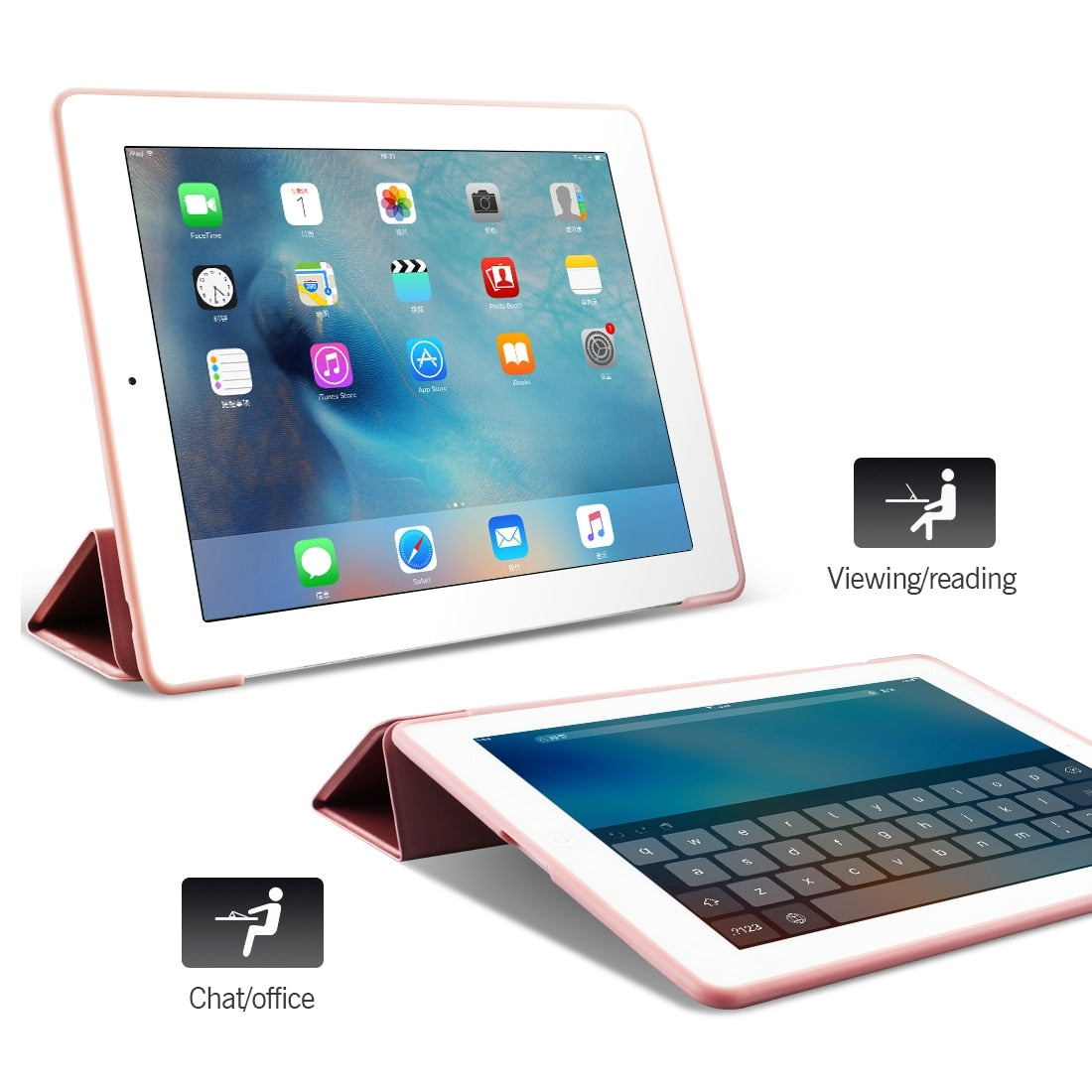 iPad 9.7 Case Slim Rose Gold with Stand & Auto Sleep