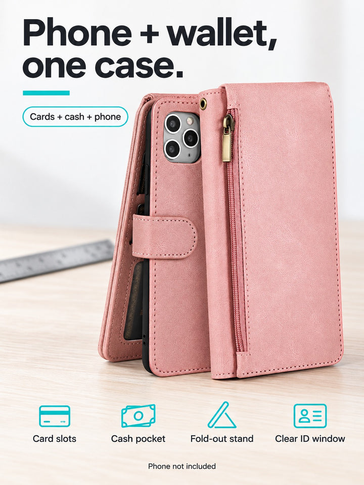 iPhone 12 Pro Max Wallet Case with Card Slots & Stand