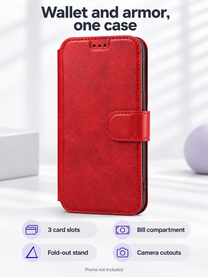 iPhone 13 Pro Max Wallet Case with Card Slots and Stand