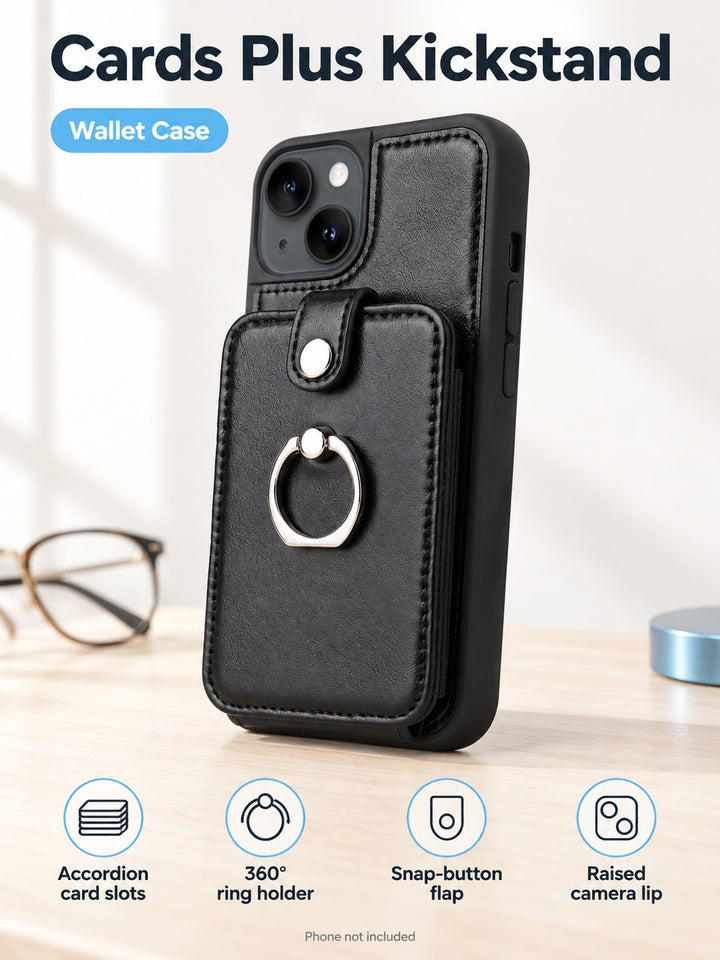iPhone 14 Pro Max Wallet Case with Cards & Kickstand