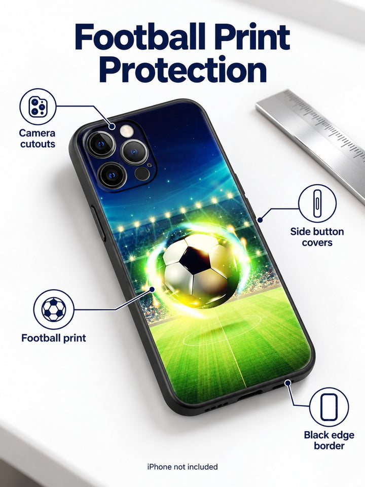 iPhone 15 Soccer Case: Bold Football Print & Bump Guard