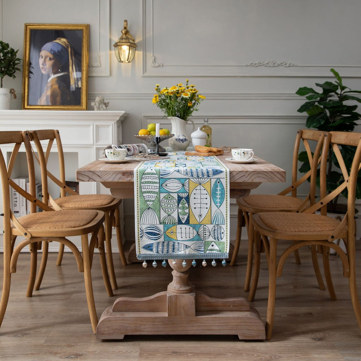 Jacquard Table Runner for Warm Seasonal Dining Style