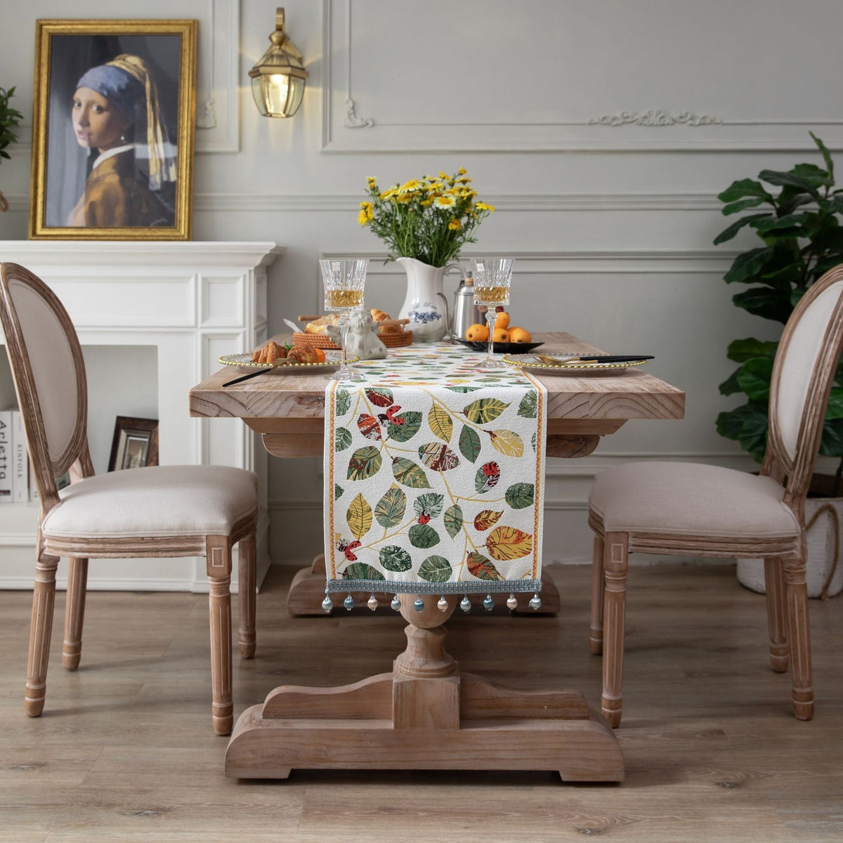 Jacquard Table Runner for Warm Seasonal Dining Style
