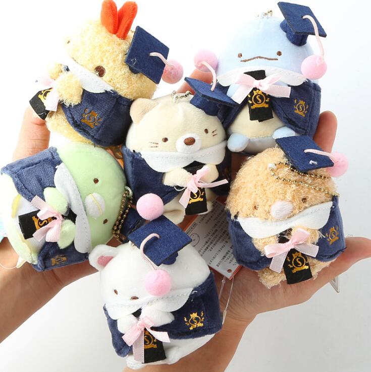 Graduation Plush Pendant, 8–9cm Kawaii Bag Charm Gift