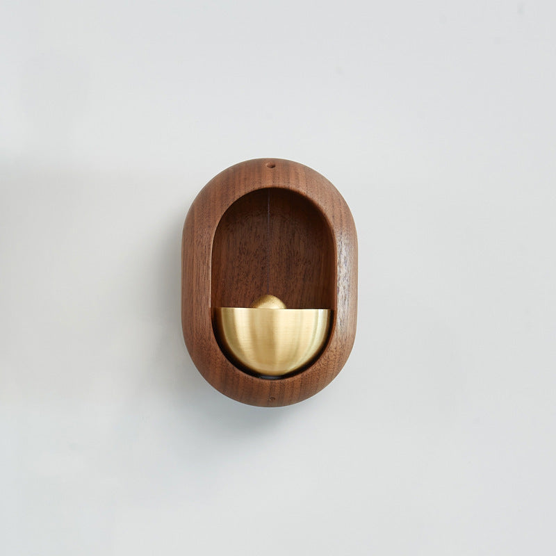 Japanese Walnut Wall Bell for Calm Entryway Home Decor