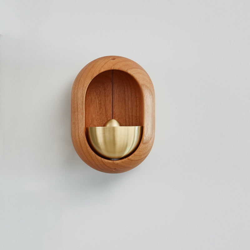 Japanese Walnut Wall Bell for Calm Entryway Home Decor