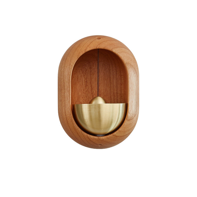Japanese Walnut Wall Bell for Calm Entryway Home Decor