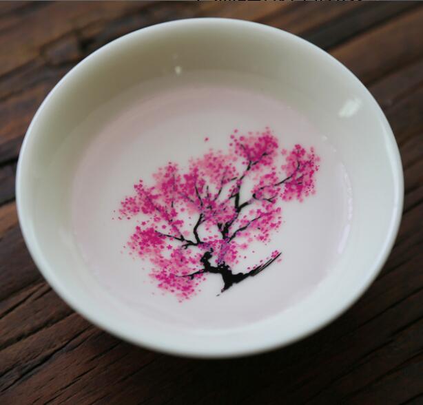 Cherry Blossom Sake Cup That Reveals Blossoms When Cold