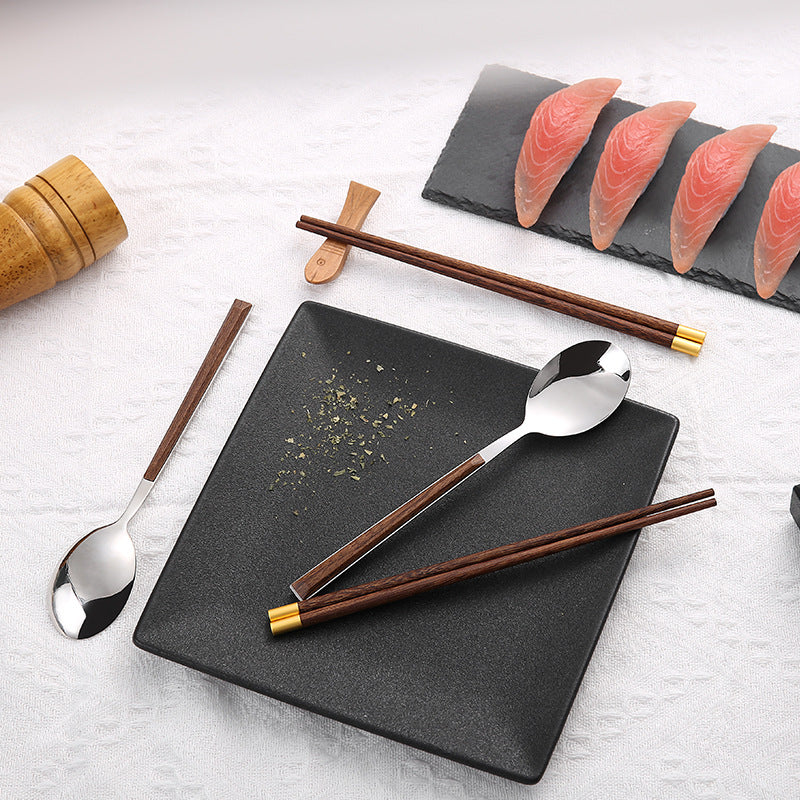Japanese-Style Stainless Chopsticks and Spoon Gift Set