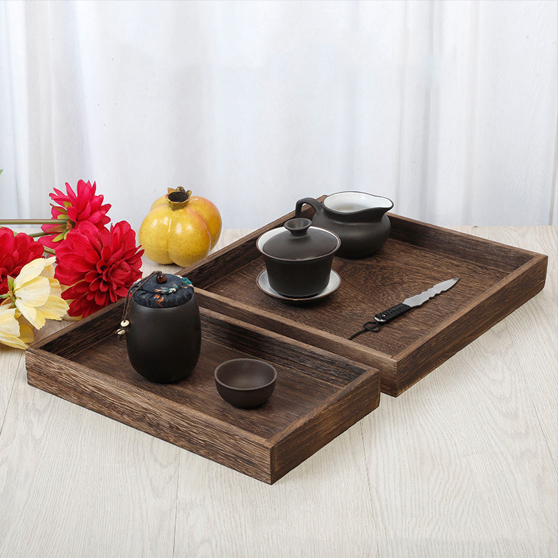 Solid Wood Gongfu Tea Tray with Nested Compartments
