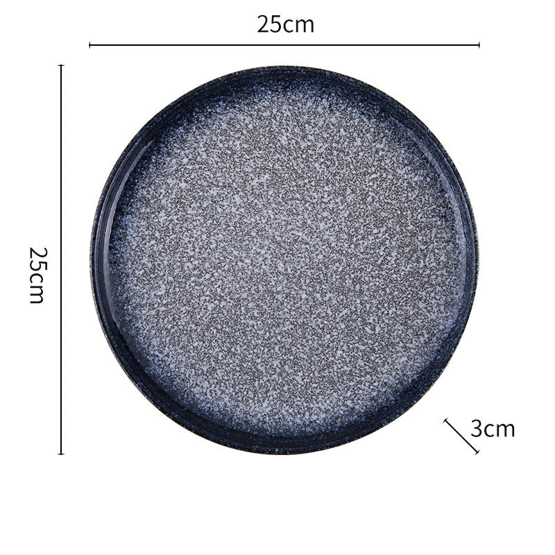 Japanese Speckled Ceramic Dinner Plate for Home Plating