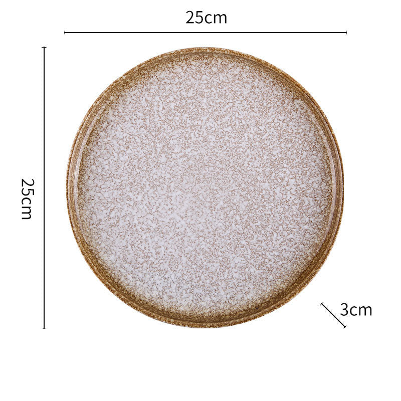 Japanese Speckled Ceramic Dinner Plate for Home Plating