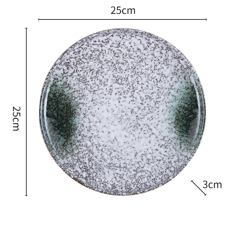 Japanese Speckled Ceramic Dinner Plate for Home Plating