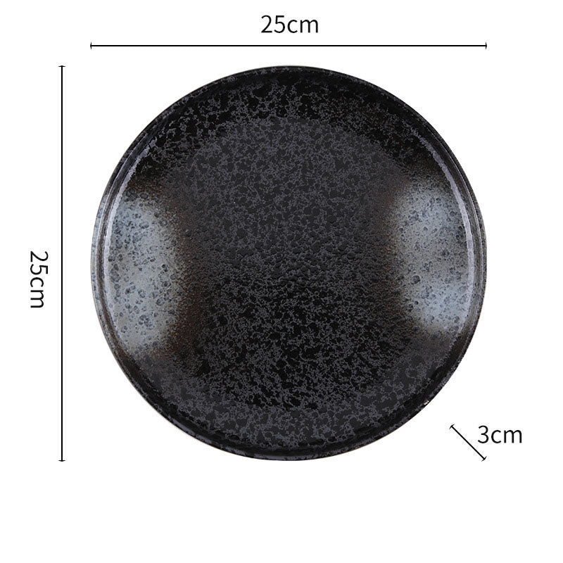 Japanese Speckled Ceramic Dinner Plate for Home Plating