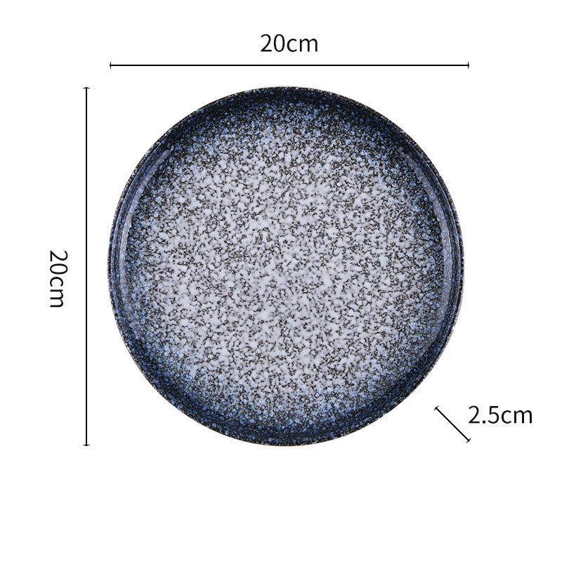 Japanese Speckled Ceramic Dinner Plate for Home Plating