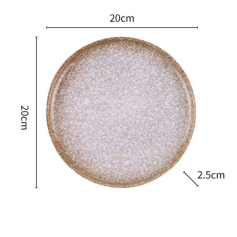 Japanese Speckled Ceramic Dinner Plate for Home Plating