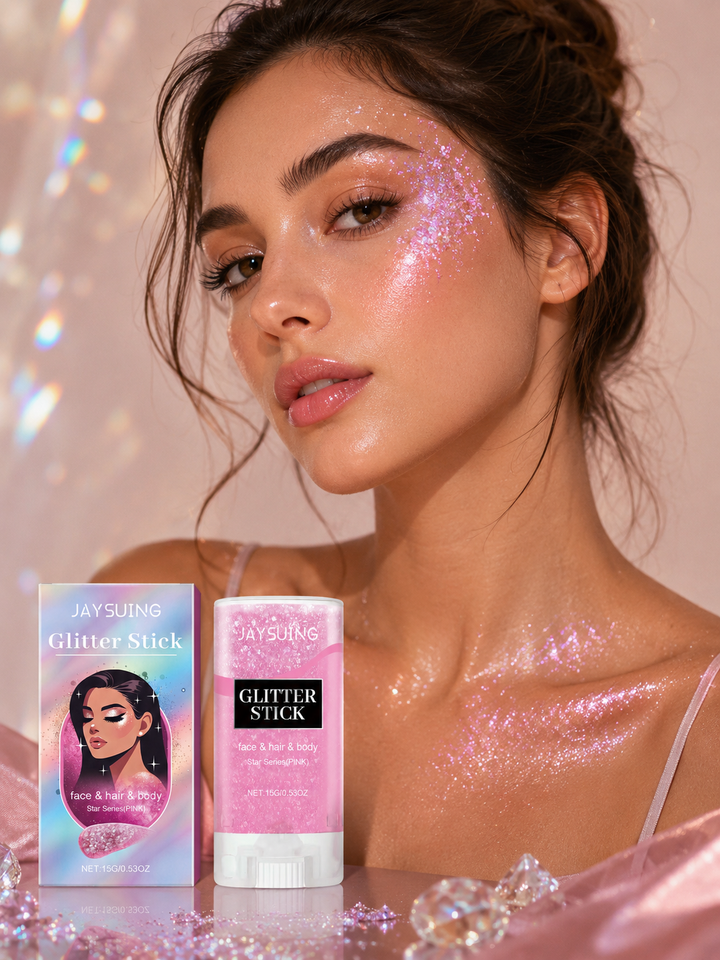 Pink Body Glitter Stick — Face, Hair & Body Shimmer