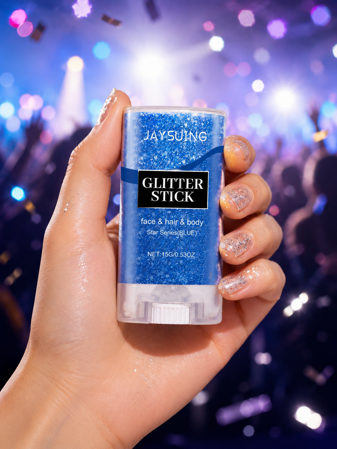 Blue Glitter Stick for Face Body Hair — Jaysuing Star Series