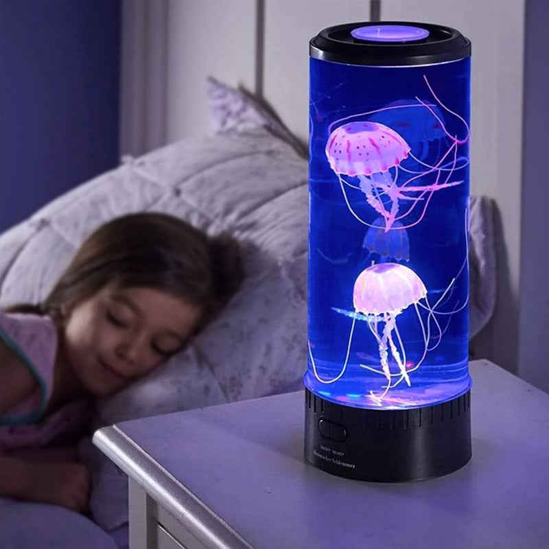 Jellyfish Night Light Tank: Color-Changing Bedside Lamp