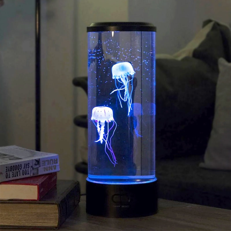 Jellyfish Night Light Tank: Color-Changing Bedside Lamp