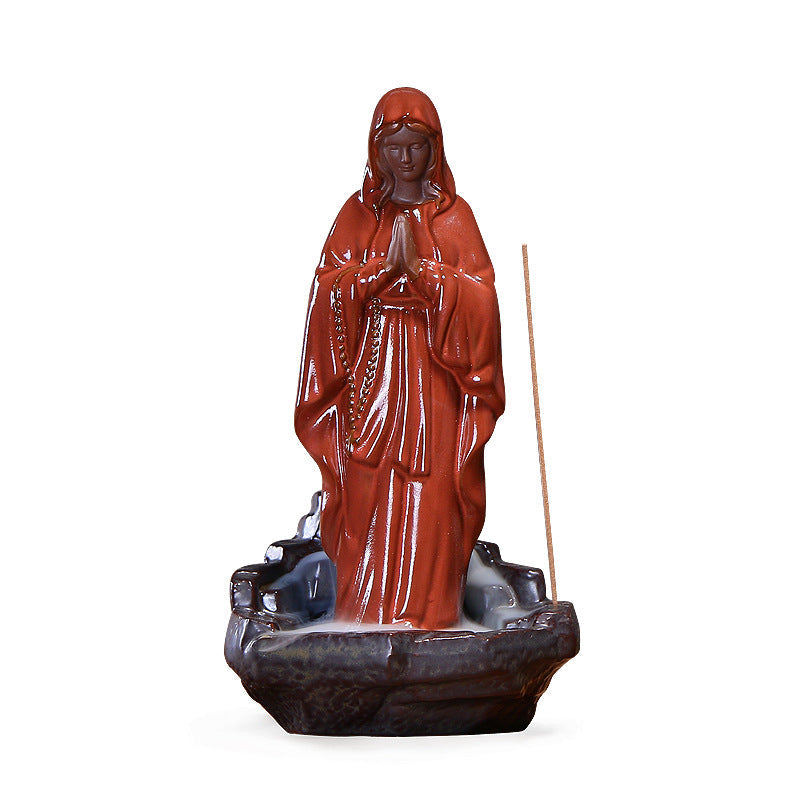 Jesus Backflow Incense Burner With Cascading Smoke