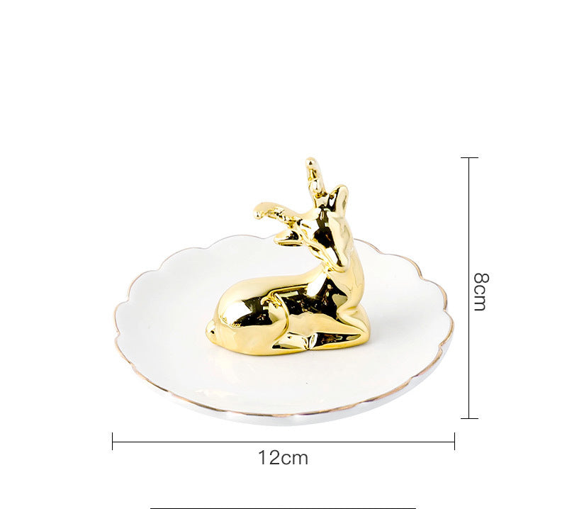 Ceramic Jewelry Stand with Catchall Tray Organizer