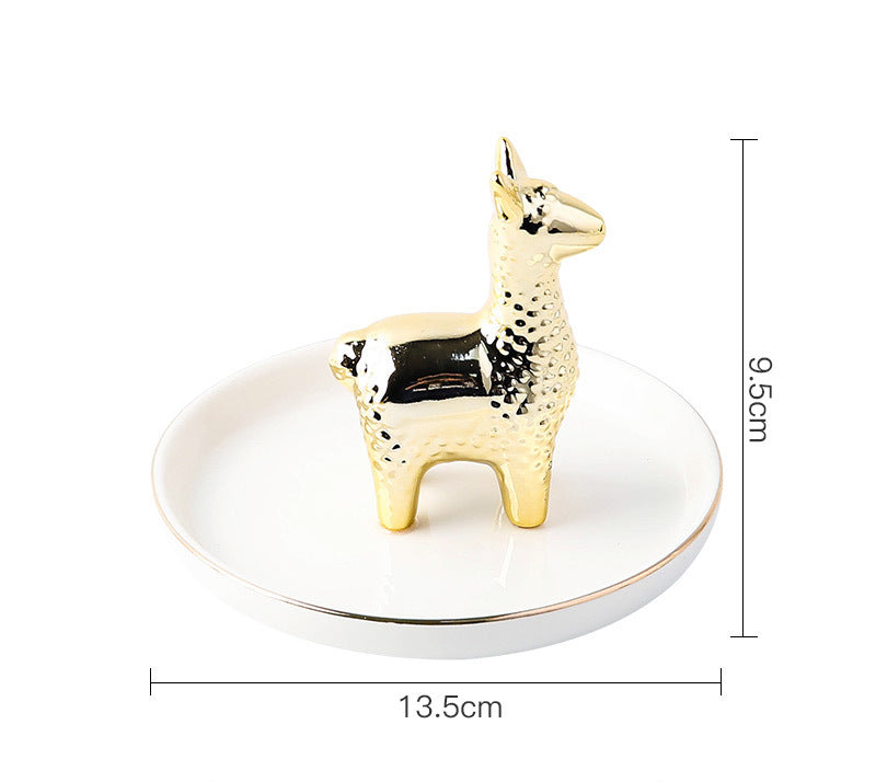 Ceramic Jewelry Stand with Catchall Tray Organizer