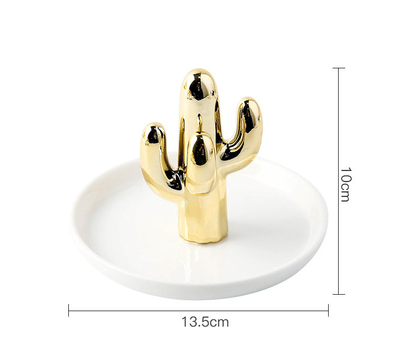 Ceramic Jewelry Stand with Catchall Tray Organizer