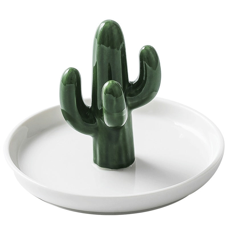 Ceramic Jewelry Stand with Catchall Tray Organizer