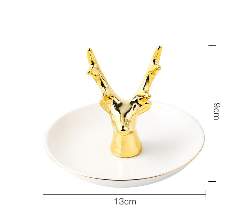 Ceramic Jewelry Stand with Catchall Tray Organizer
