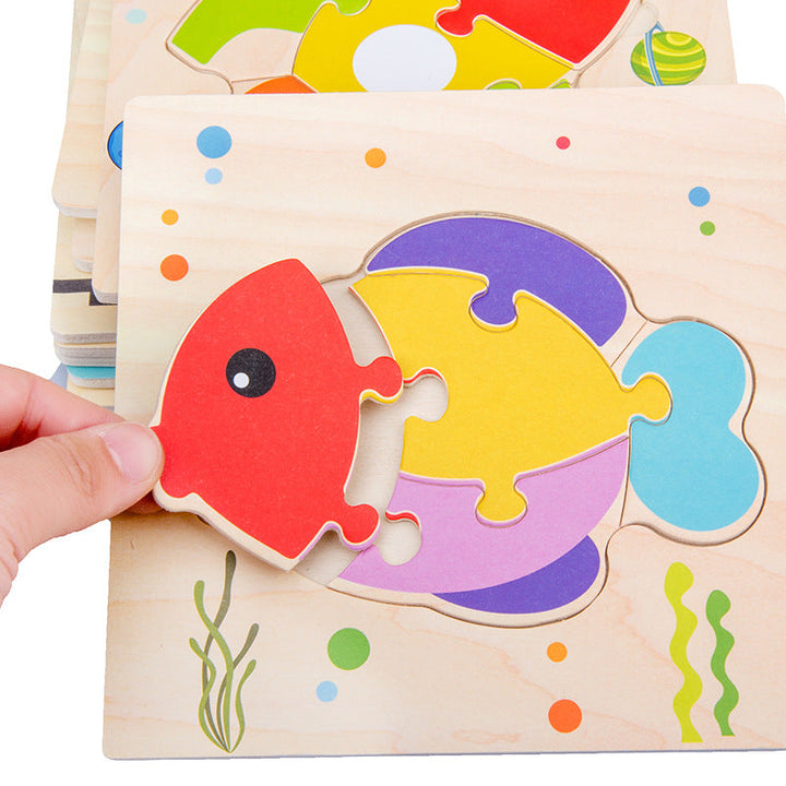 Wooden Toddler Puzzle Set for Screen-Free Learning