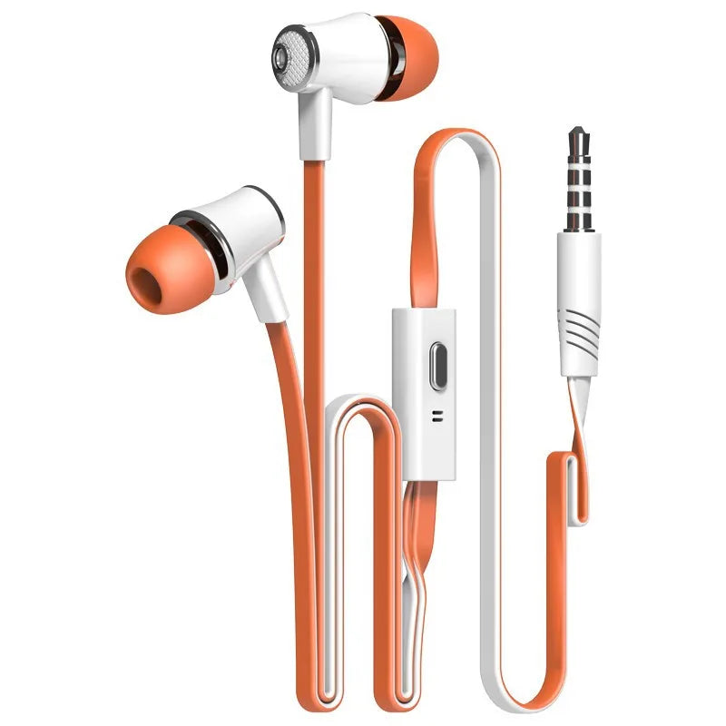 Colorful Wired Earphones with Mic, Tangle-Free Cable