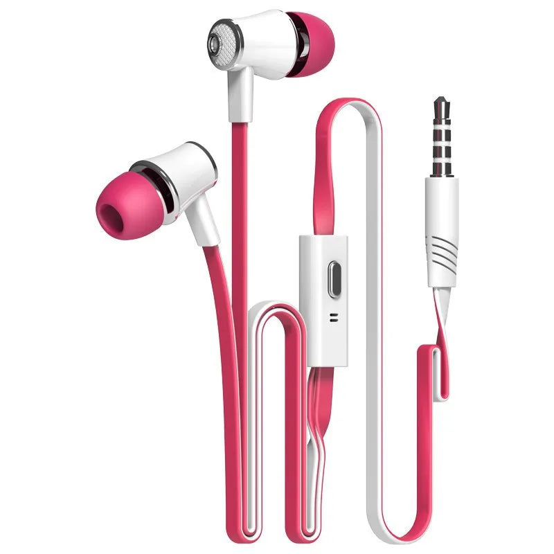 Colorful Wired Earphones with Mic, Tangle-Free Cable