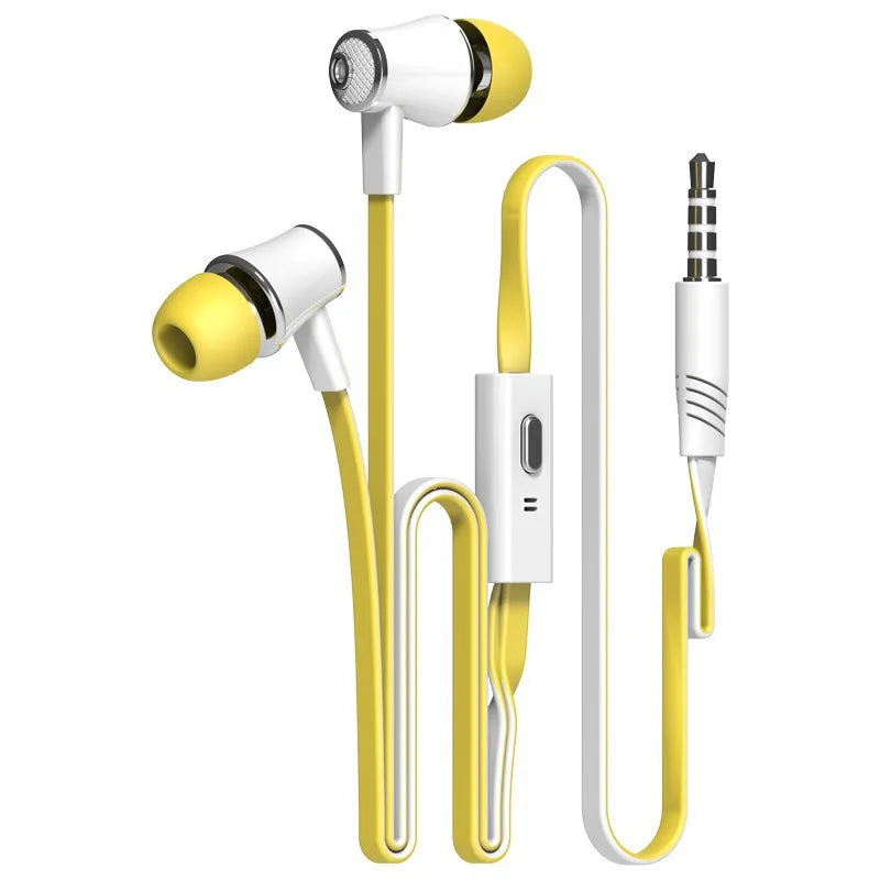 Colorful Wired Earphones with Mic, Tangle-Free Cable