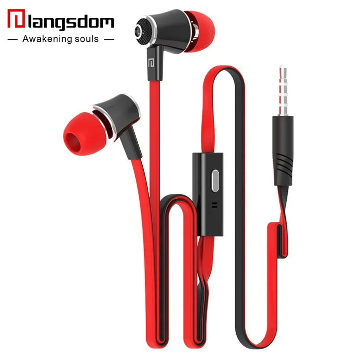 Colorful Wired Earphones with Mic, Tangle-Free Cable