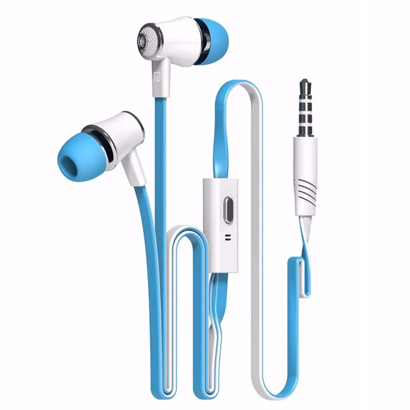 Colorful Wired Earphones with Mic, Tangle-Free Cable