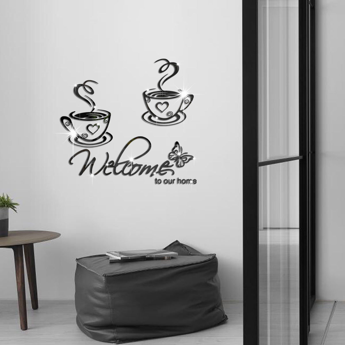 Coffee Mirror Wall Sticker for Elegant Kitchen Decor