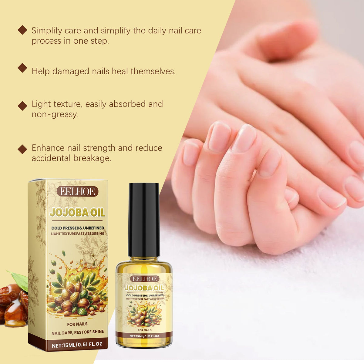 Jojoba Oil for Nails: Softens Cuticles & Restores Shine