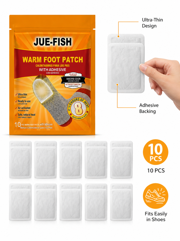 Foot Warmers Patches — 8 Hours of Cozy Heat — 10 Pack