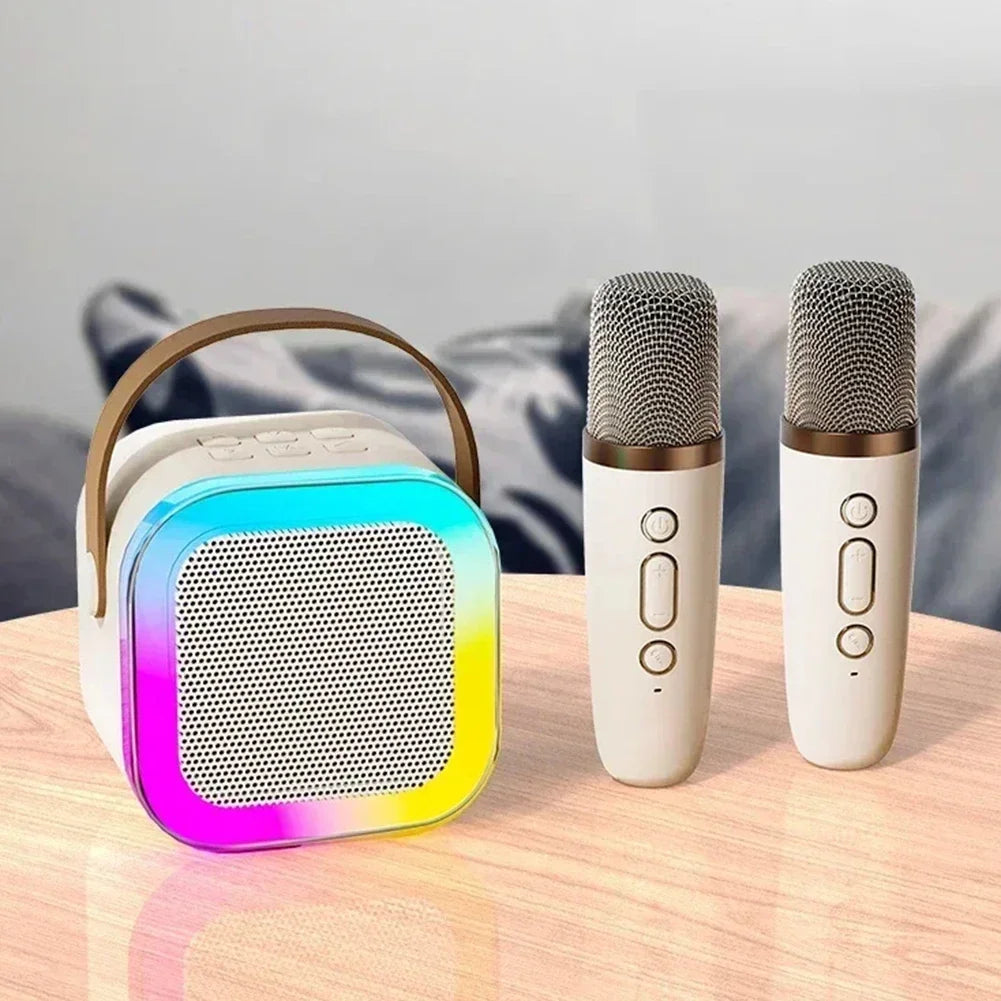 Wireless Karaoke Machine with 2 Mics and RGB Lights