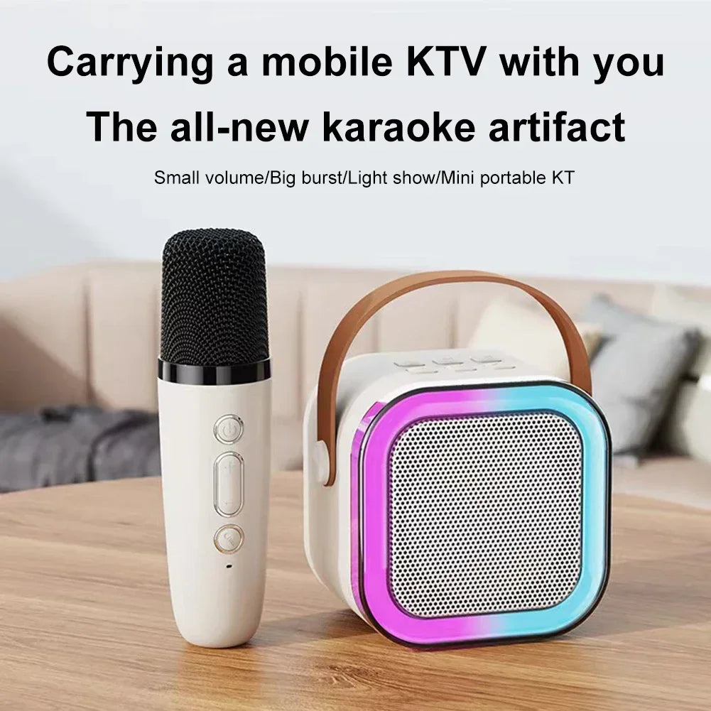 Wireless Karaoke Machine with 2 Mics and RGB Lights