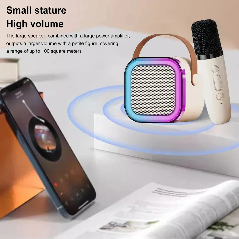 Wireless Karaoke Machine with 2 Mics and RGB Lights