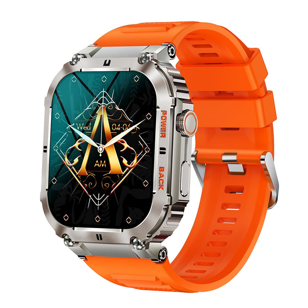 Rugged Square Smartwatch with Heart Rate & Blood Oxygen